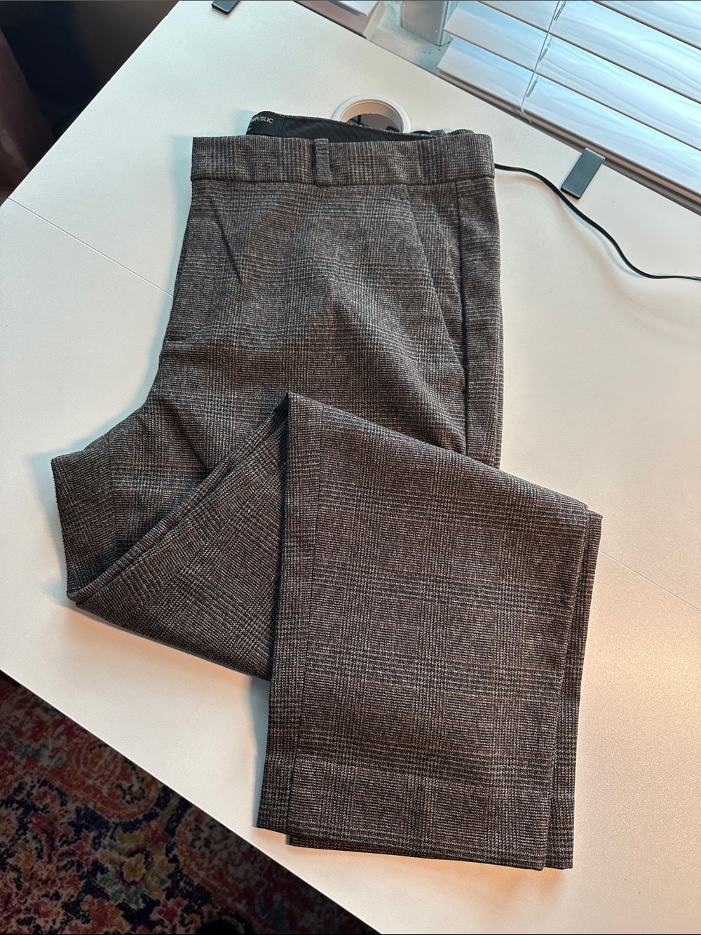 Banana Republic Women's Brown Plaid Avery Ankle Pants